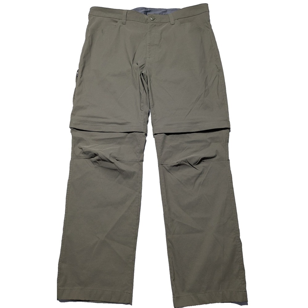 Eddie Bauer Convertible Tech Pants Green Nylon - Men Size 40 EUC